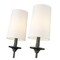 Z-Lite Emily 2 Light Wall Sconce, Matte Black & Off White 3033-2S-MB - alternate 8